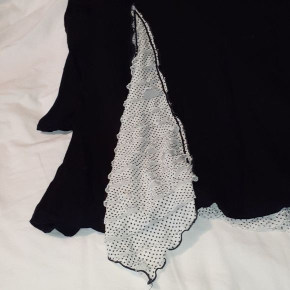 Giselle Shepatin Black Shirt‎ Polka Dot Ruffles XL - Picture 3 of 6